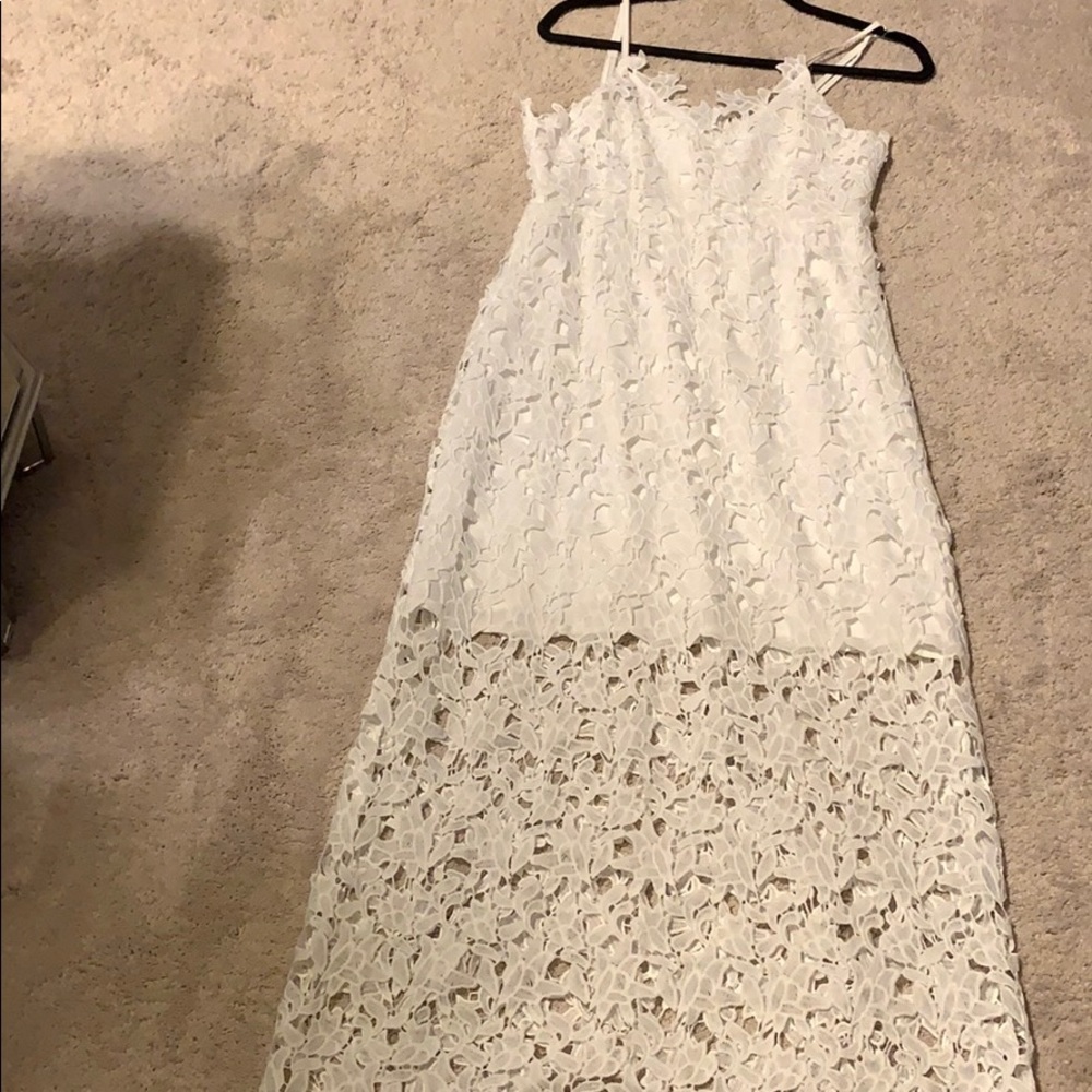 White lace cutout dress, size medium